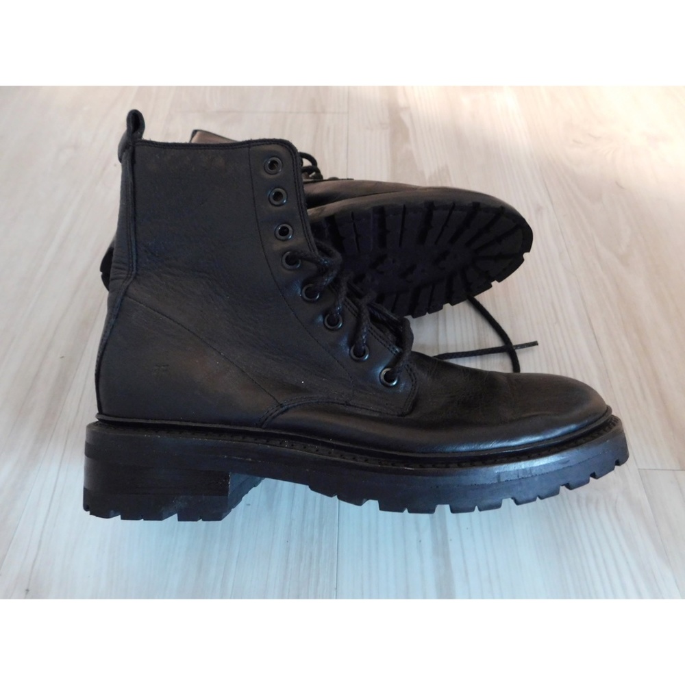 FRYE Women's Julie Lace-Up Black Combat Boots - Size 7.5B